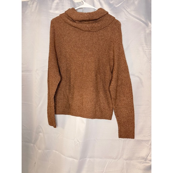 YES LOLA Brown Cowl Neck Chunky Knit Button Accent Sweater Size L - Picture 9 of 9